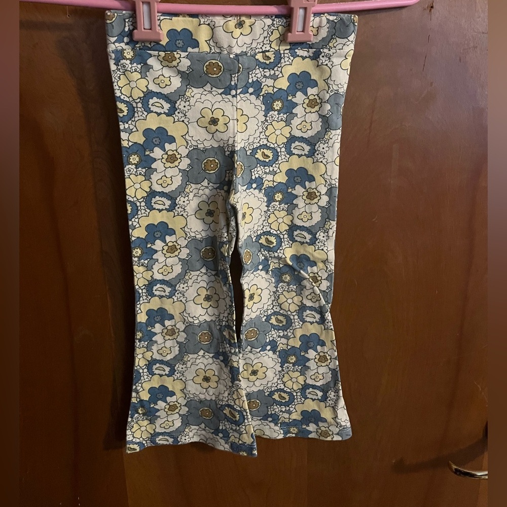 Vintage Kate Quinn Size 3t OG Blue 60s Floral Flare Pants